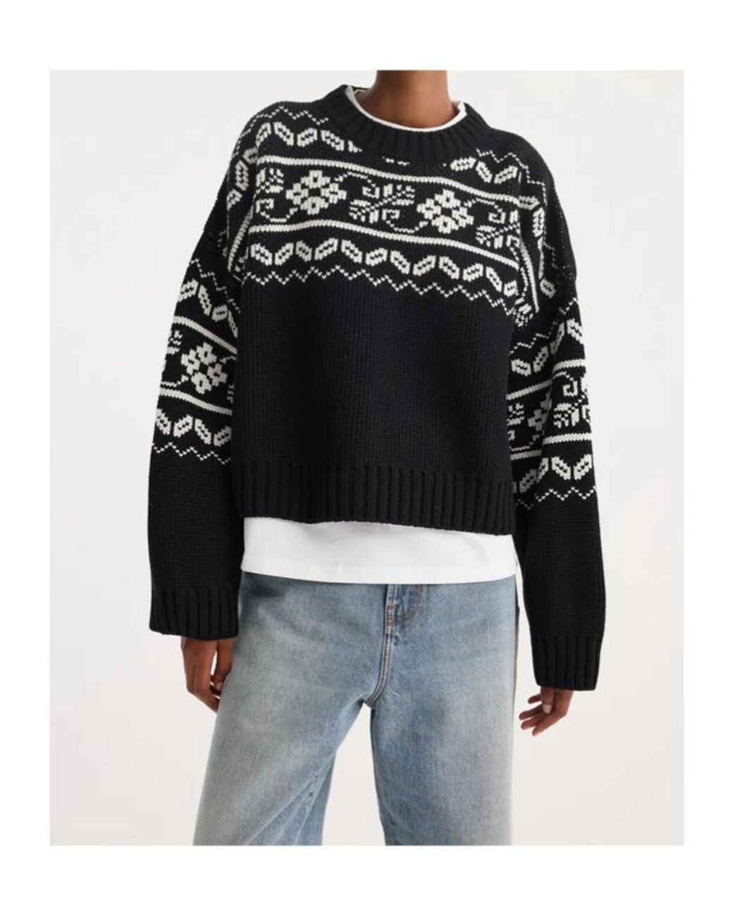 Rohe Black Cable-Knit Crew-Neck Sweater