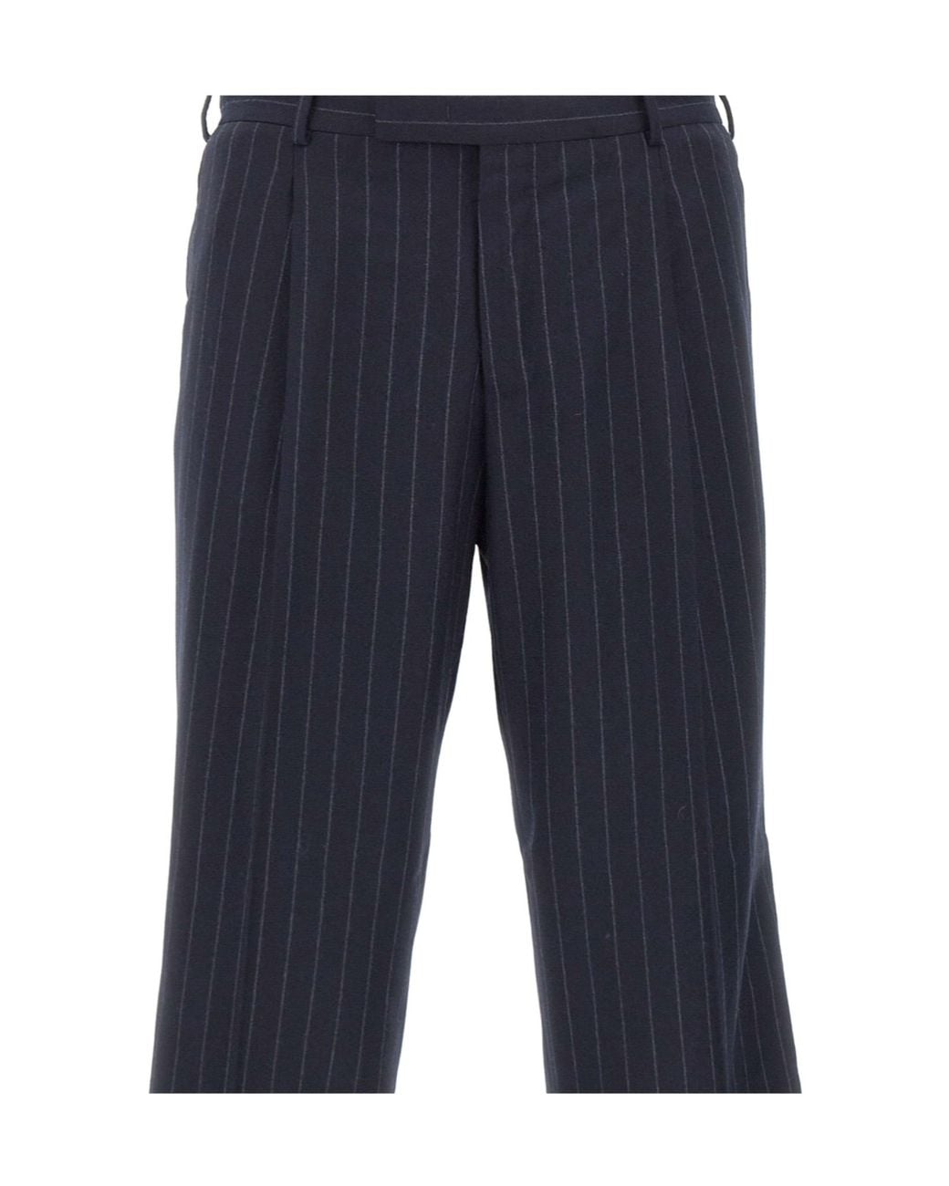 Pt Pantaloni Blue Pt Torino Quindici Pinstripe Wide-Leg Pants for men