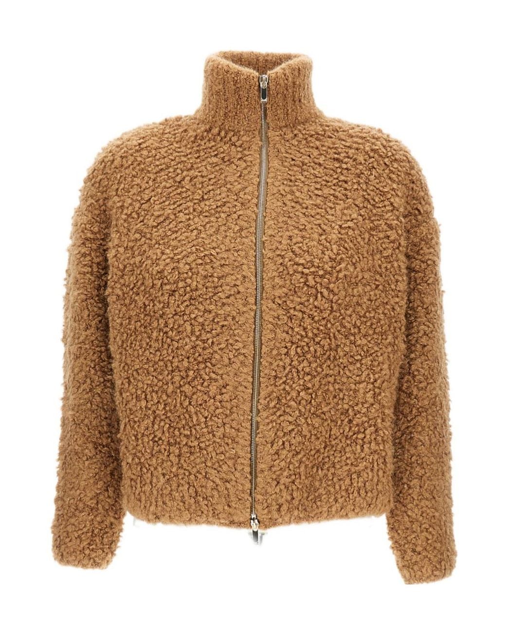 Max Mara Brown Studio Oggetti Zip-Up Cardigan