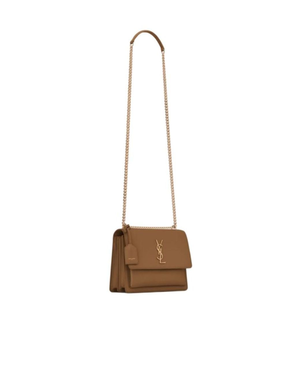 Saint Laurent White Sunset Chained Medium Shoulder Bag