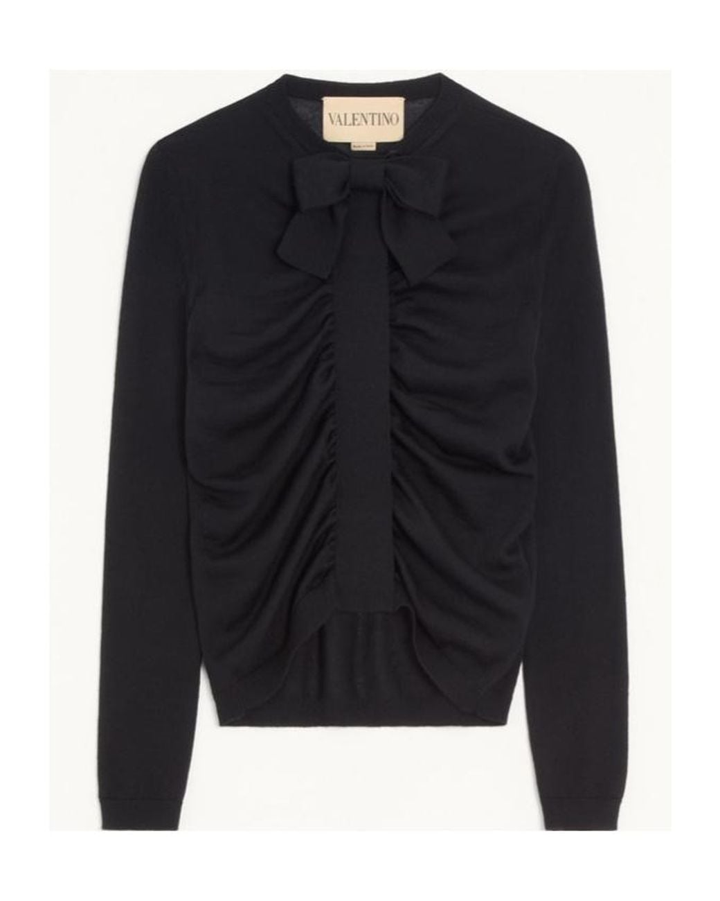 Valentino Blue Bow Detailed Long-Sleeved Cardigan