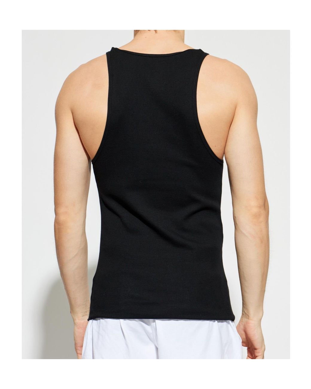 DSquared² Black Ribbed Sleeveless Top for men