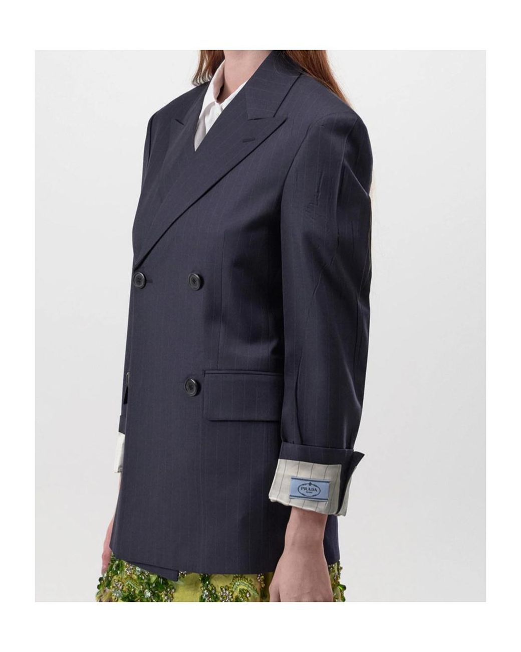Prada Blue Double Breasted Blazer
