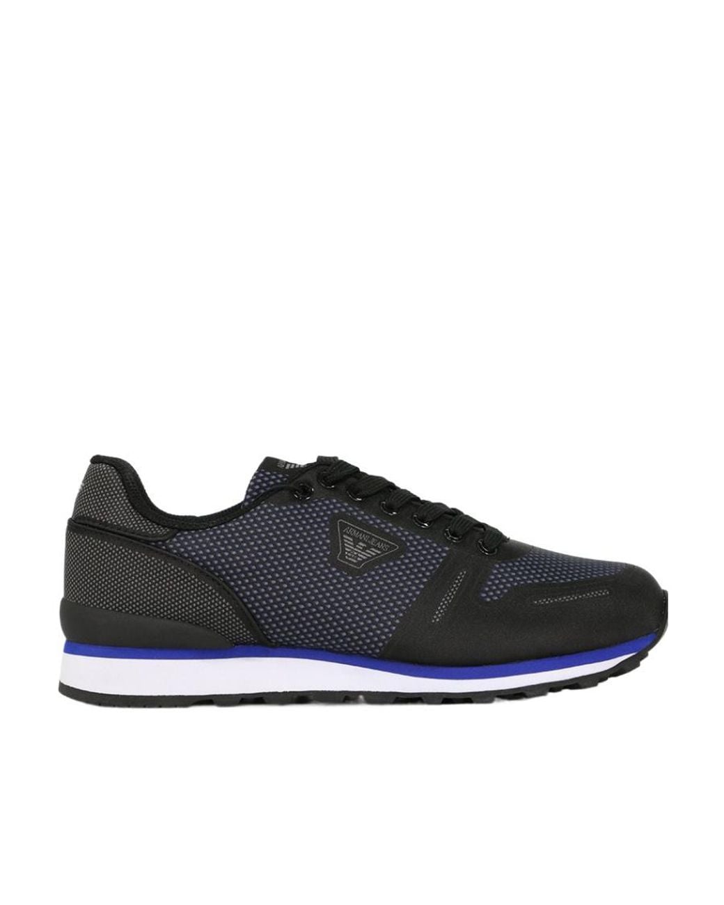 Armani Jeans Black Stitching Lace-Up Casual Sneakers for men