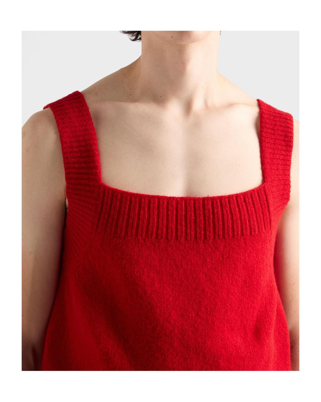 Prada Red Shetland Wool Tank Top for men