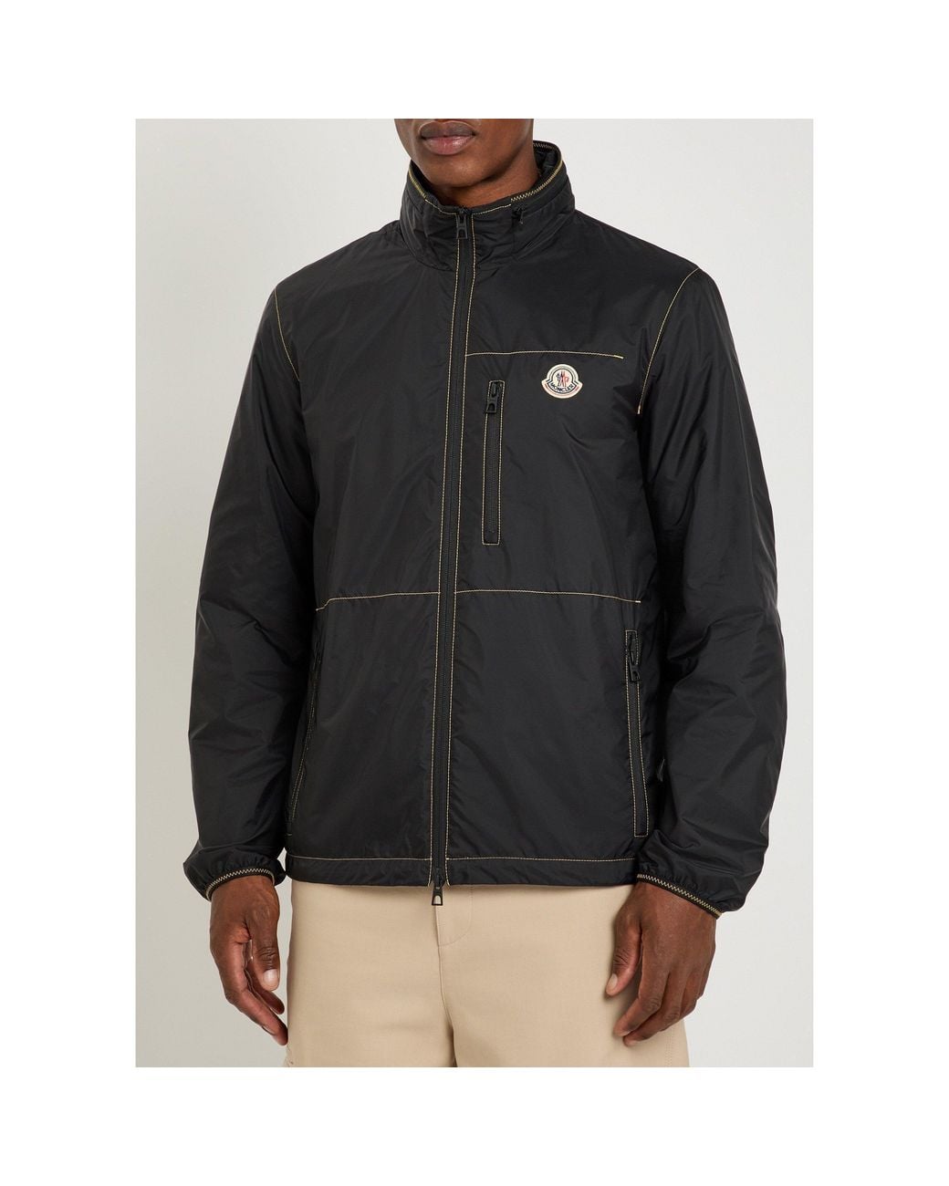 Moncler Black Stand-Collar Nylon Jacket for men