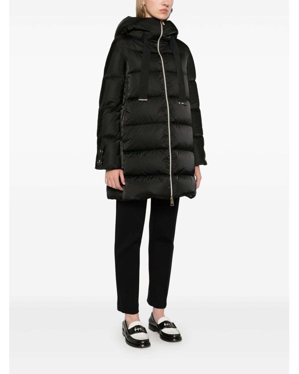 Herno Black Hooded Down Coat