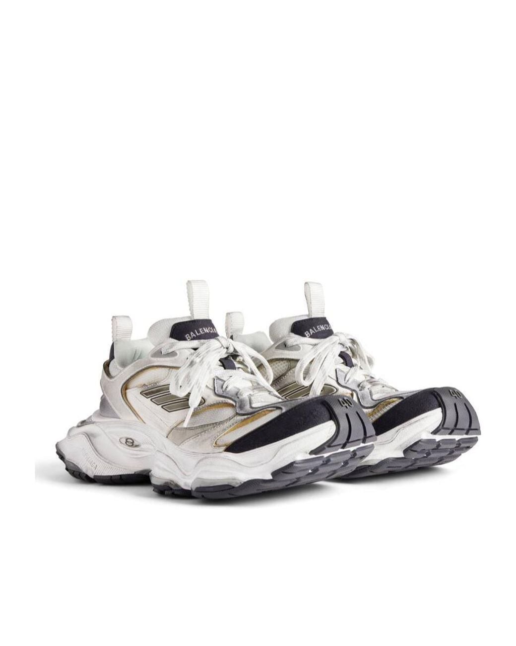Balenciaga White 'Cargo' Sports Shoes