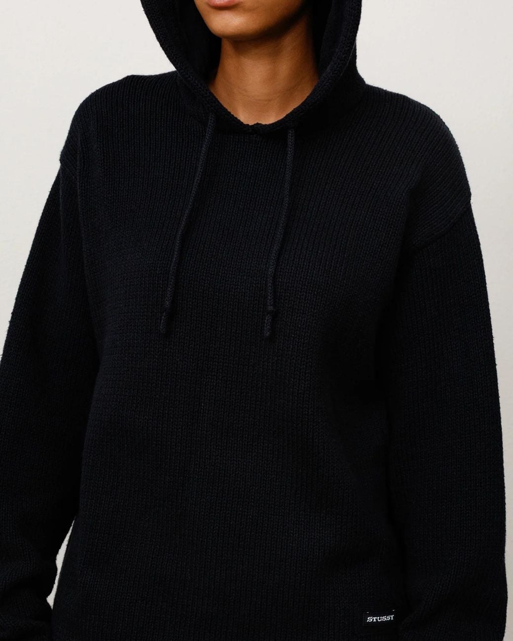 Stussy Black Beach Hooded Sweater for men