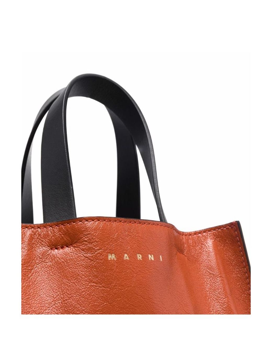 Marni Red Leather Colour-Block Tote Bag for men
