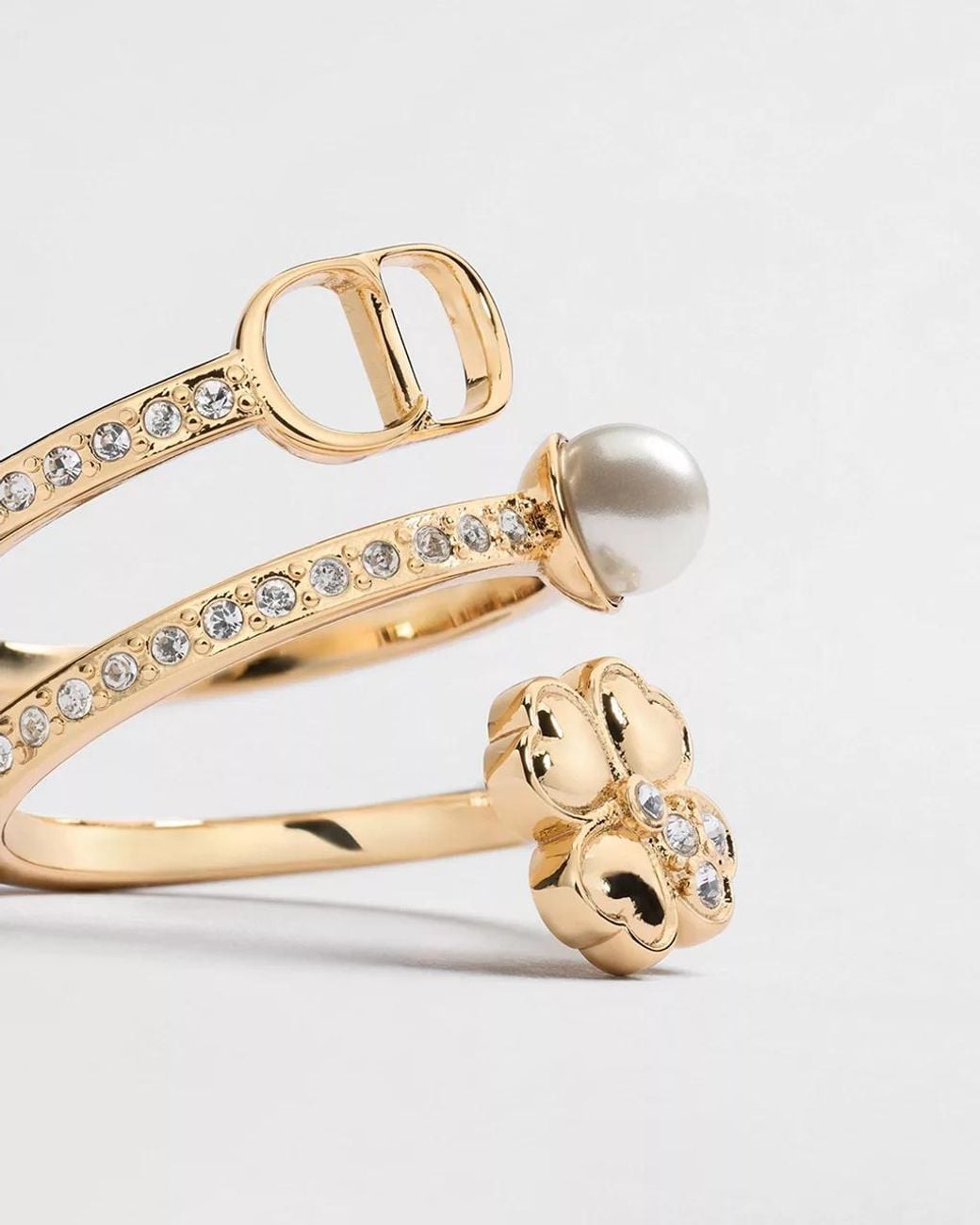 Dior Metallic Cd Pearly Clover Ring