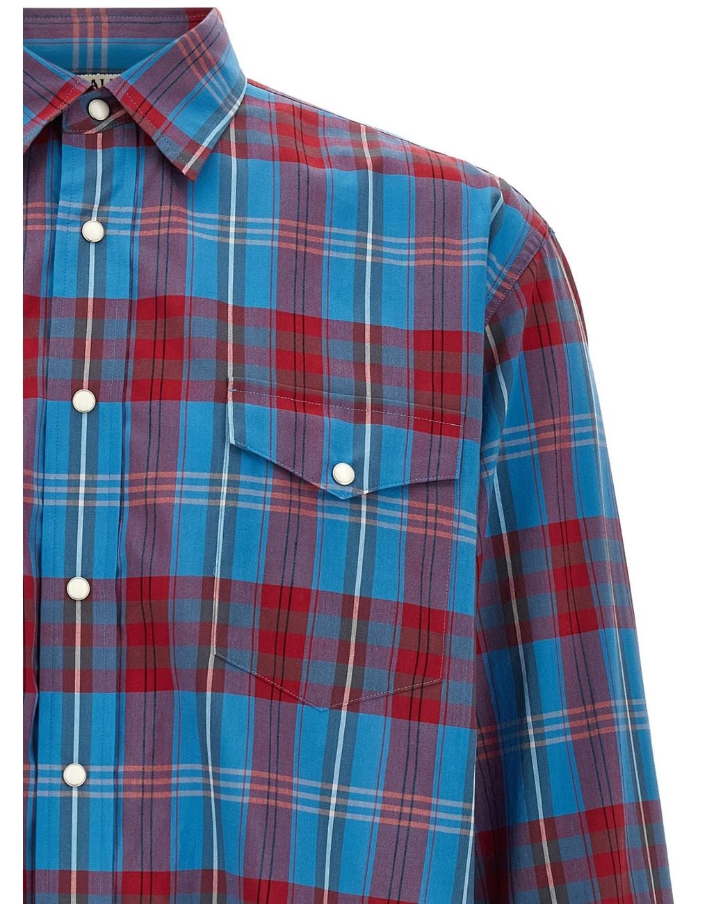 Auralee Blue Long-Sleeved Shirt for men