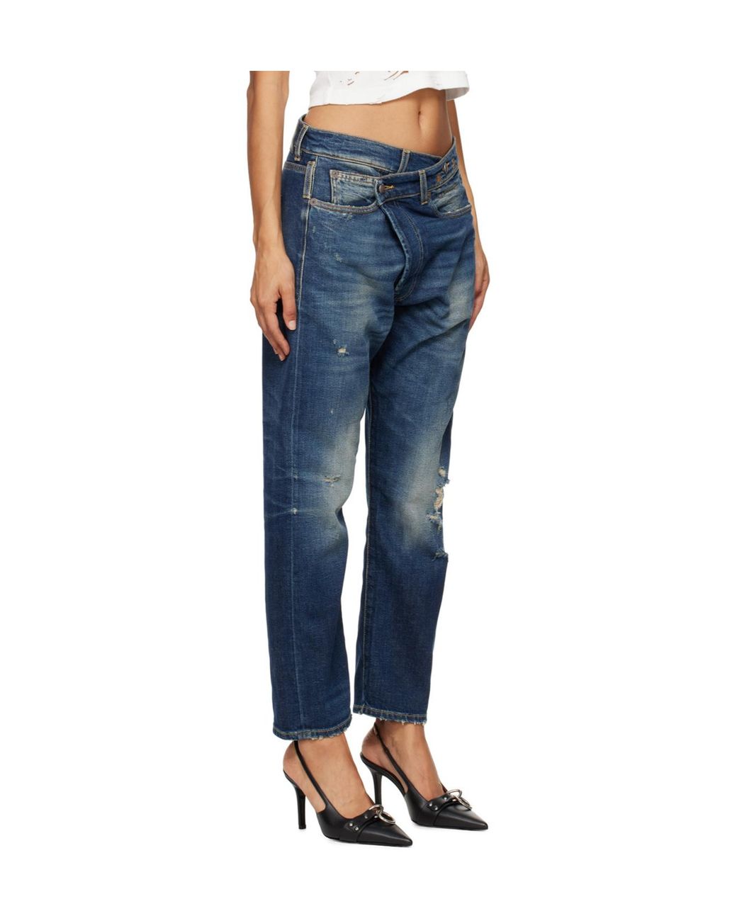 R13 Blue Crossover Denim Pants