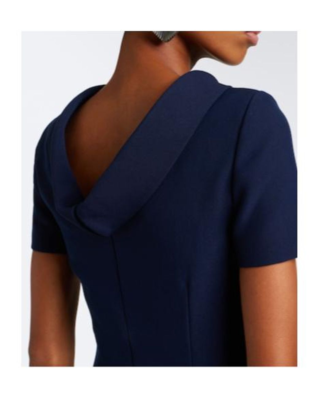 Roland Mouret Blue Padded Shoulder Maxi Dress