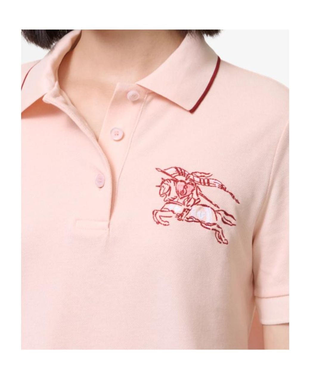 Burberry Pink Heart Knight Cotton Polo Shirt Dress