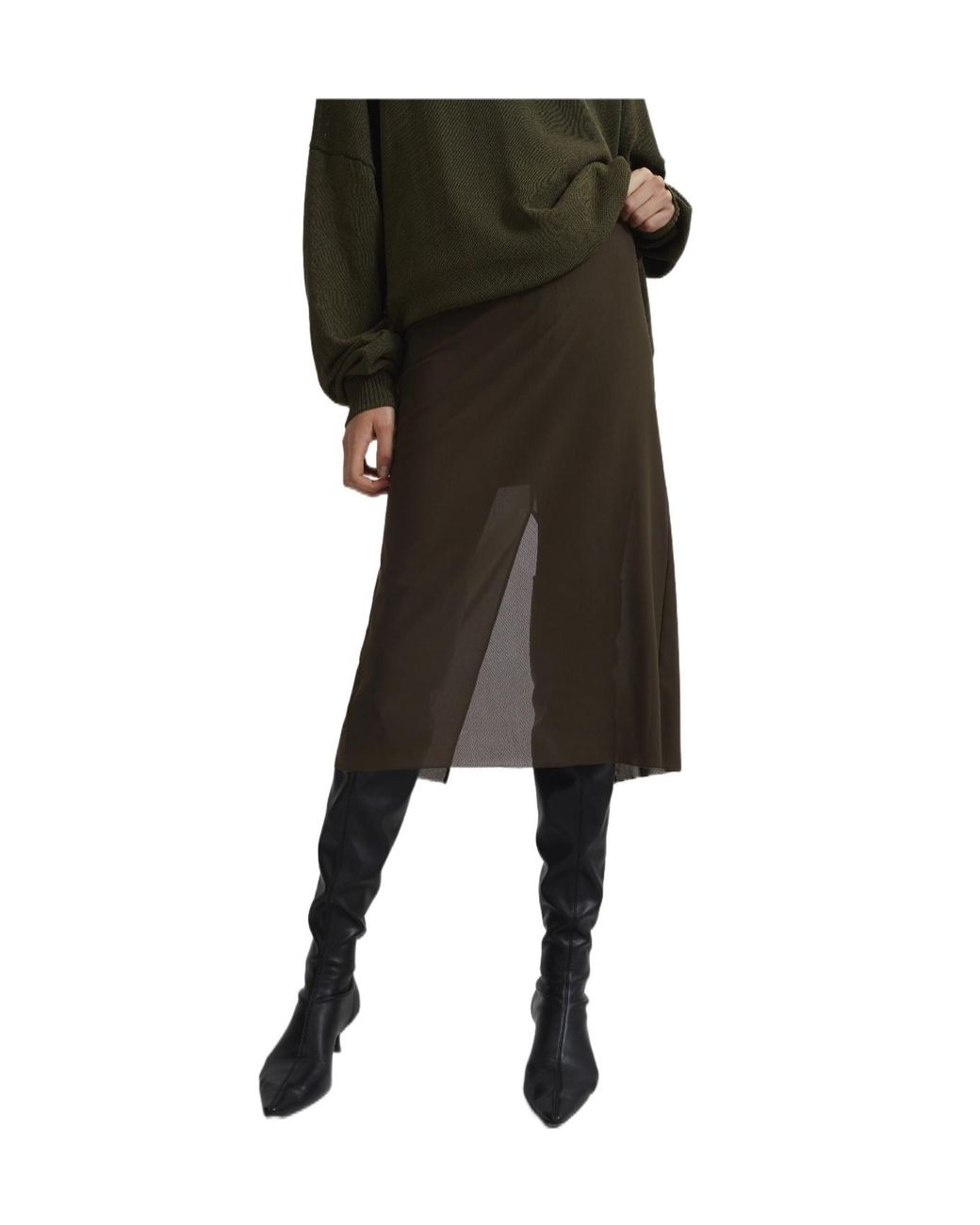 Frankie Shop Green Suva Sheer Skirt