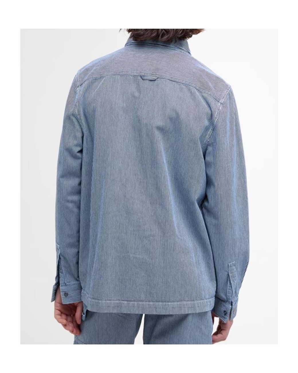 Barbour Blue Tindale Striped Overshirt for men