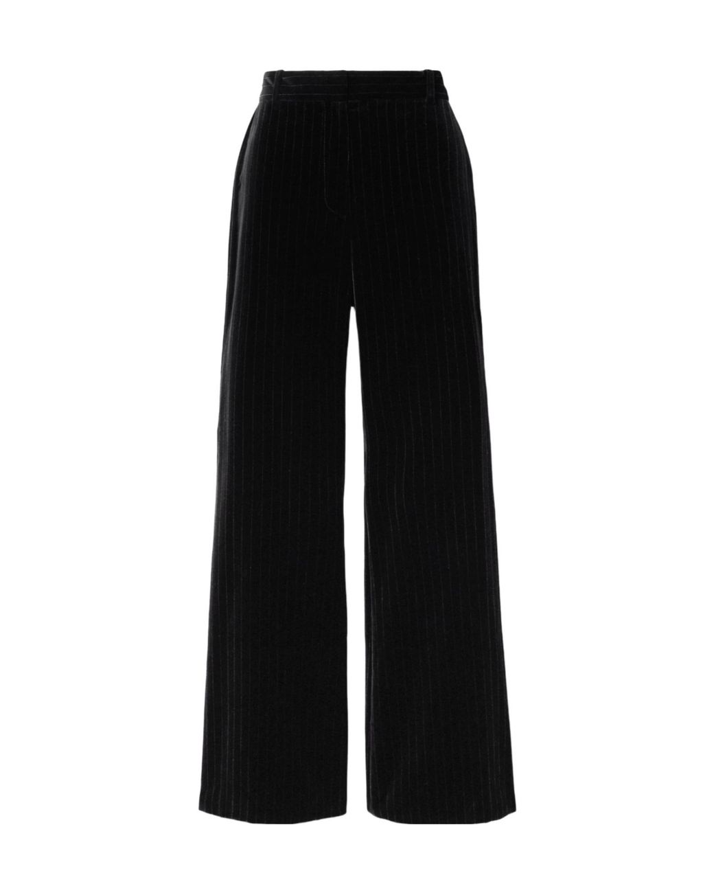 Nili Lotan Black Pinstripe Wide-Leg Track Pants