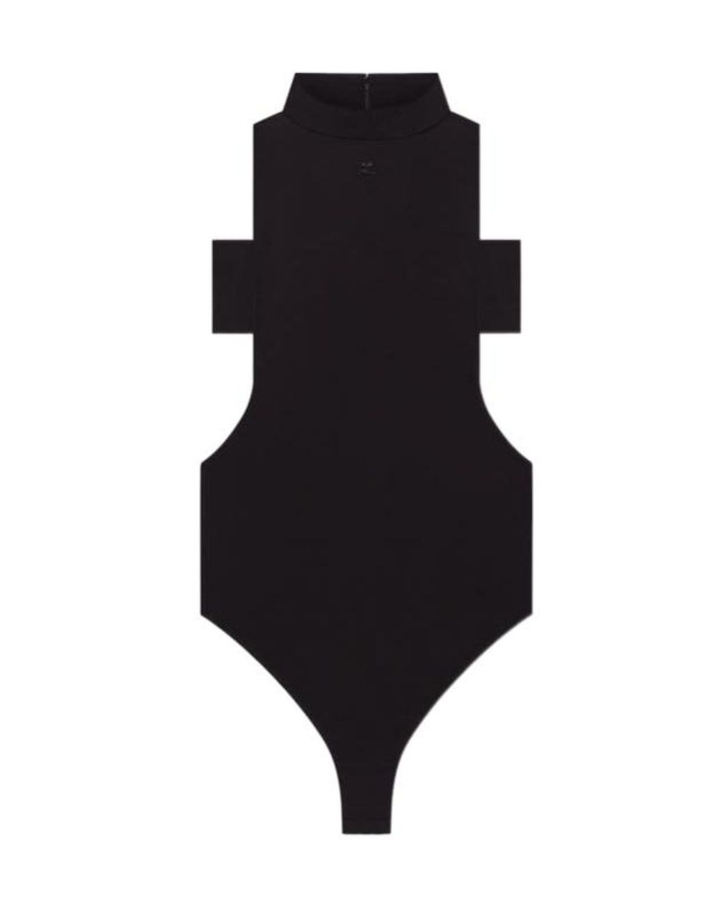 Courreges Black Mock-Neck Bodysuit