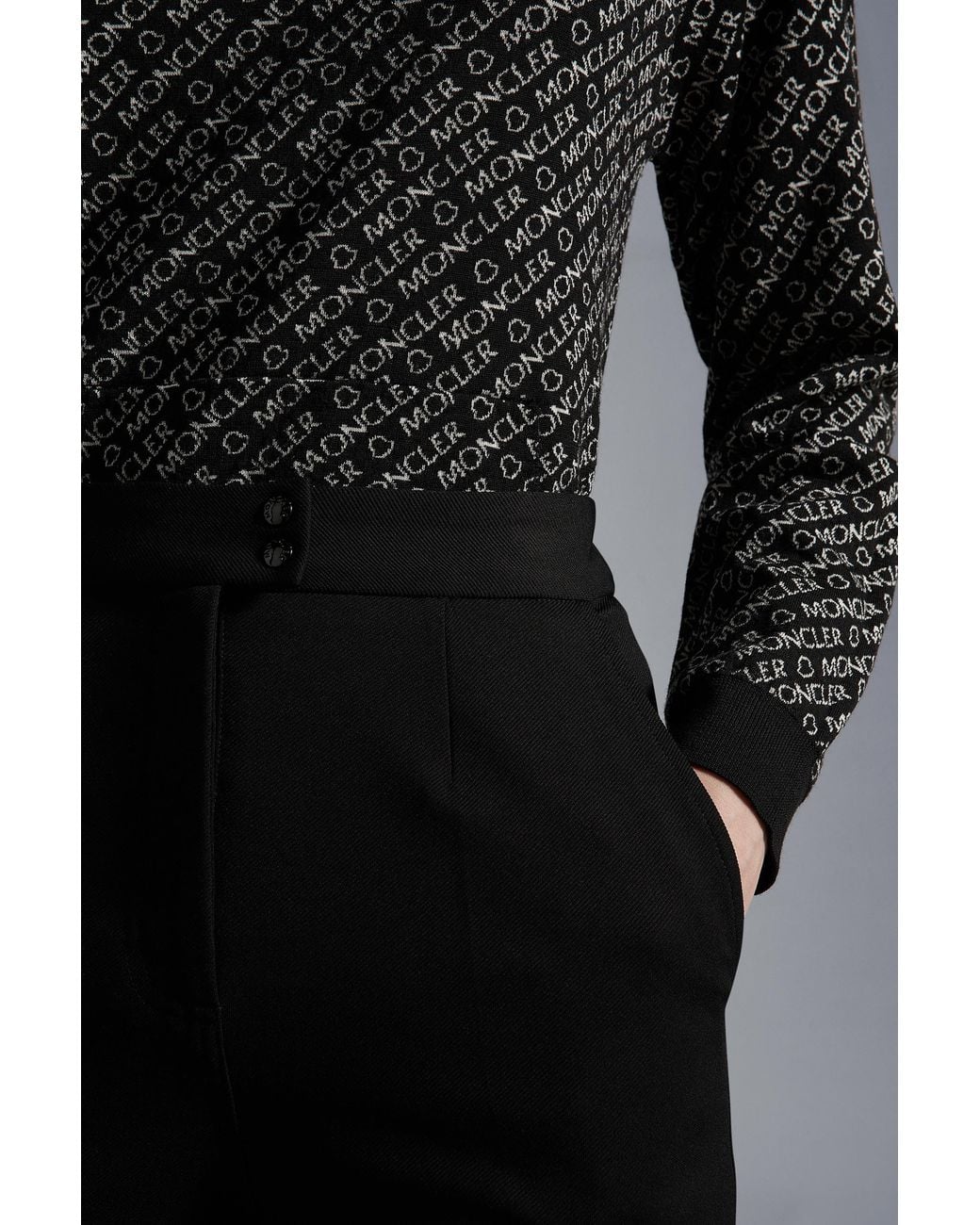 Moncler Black High-Waisted Flared Pants