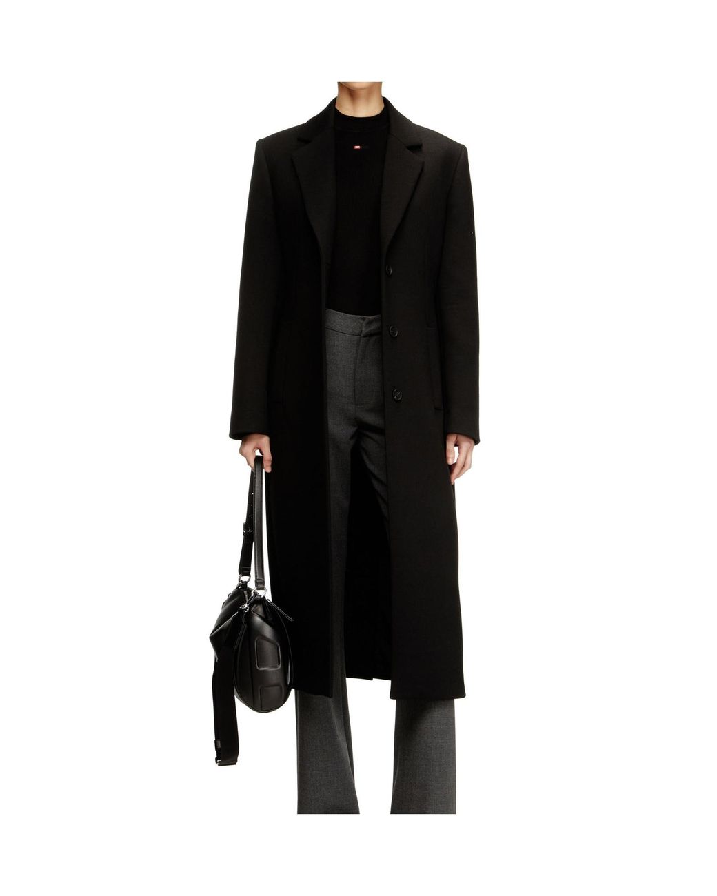 DIESEL Black G-Allan Coat Long Hourglass Coat