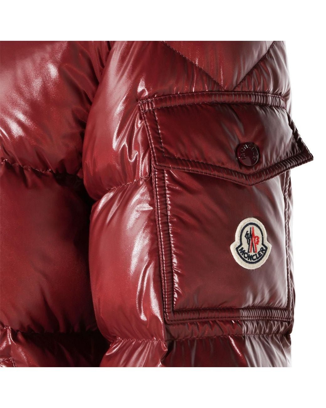 Moncler Red Maire Zip-Up Hooded Jacket