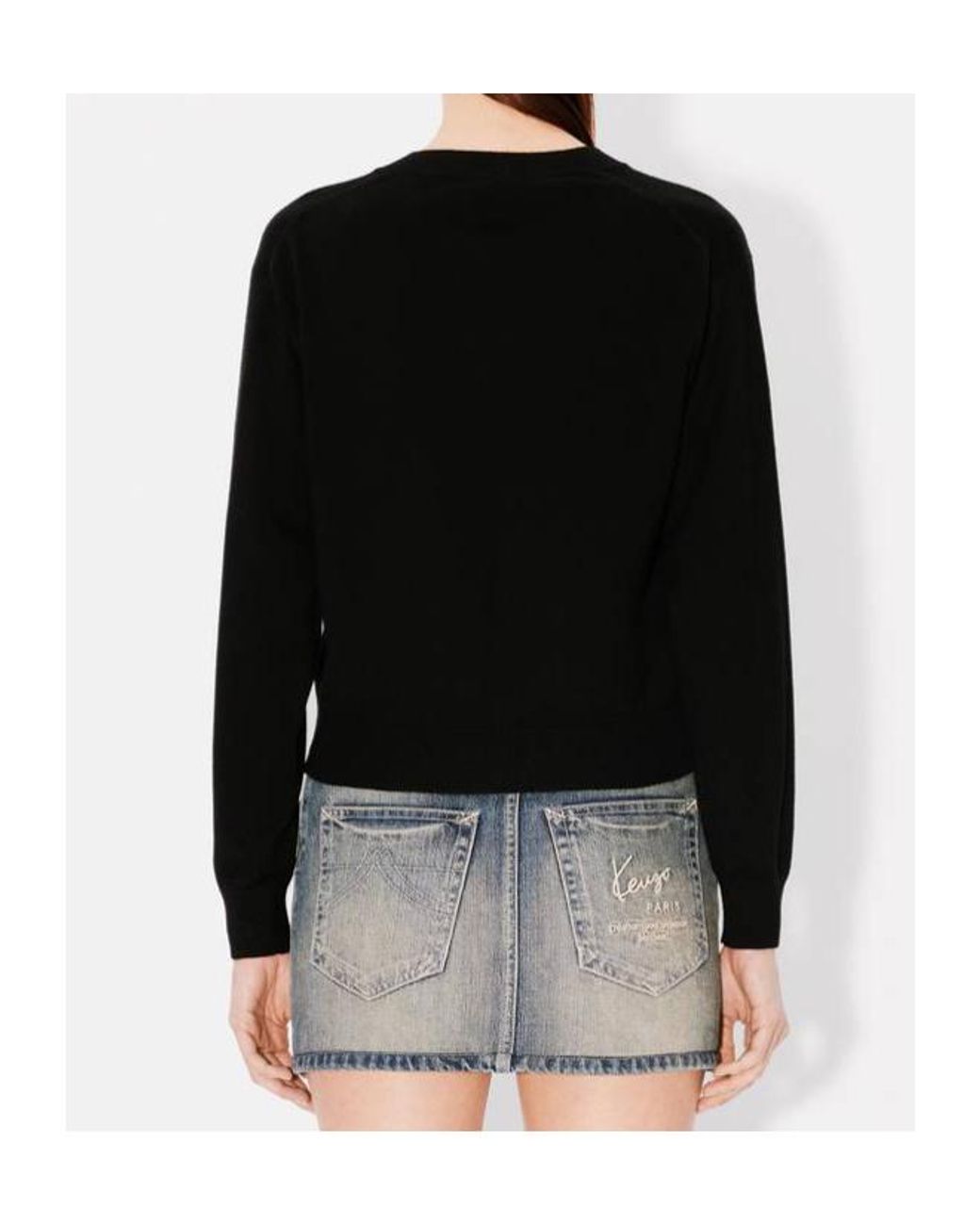KENZO Blue Logo Embroidery Cardigan