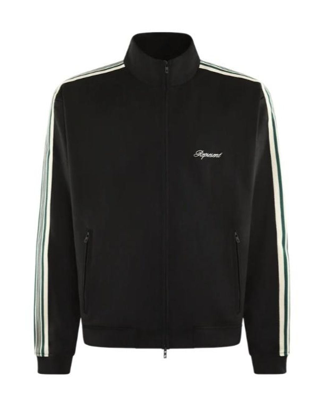 Represent Black Logo Embroidered Jacket for men