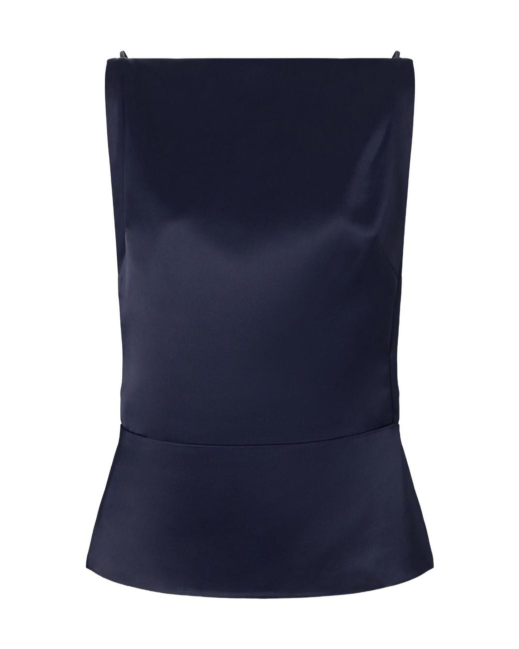Co. Blue Satin-Front Sleeveless Vest