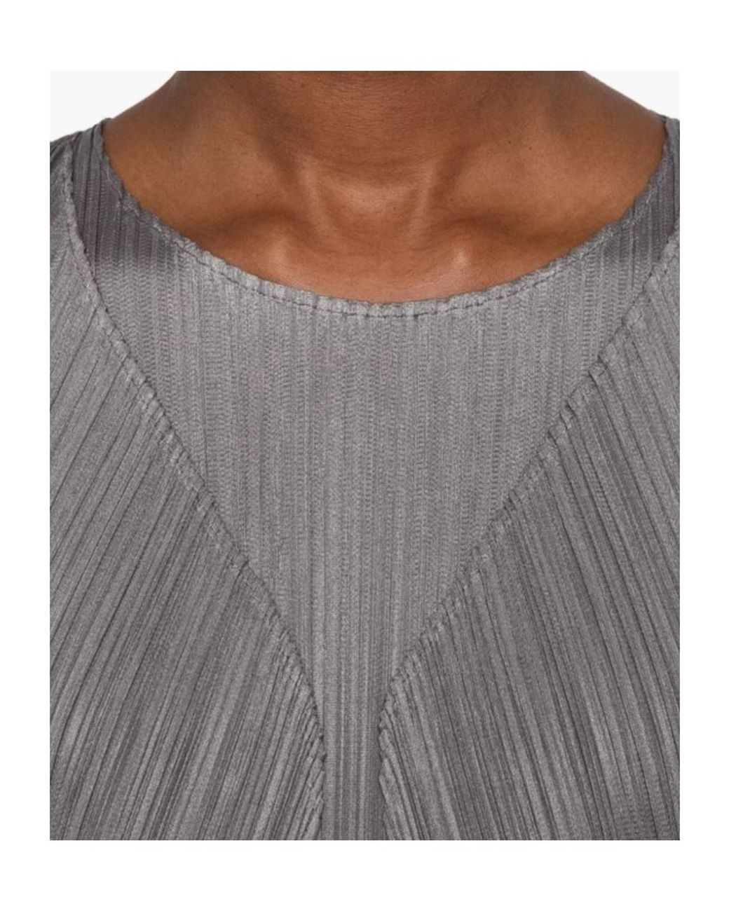 Pleats Please Issey Miyake White Pleated Long Cardigan