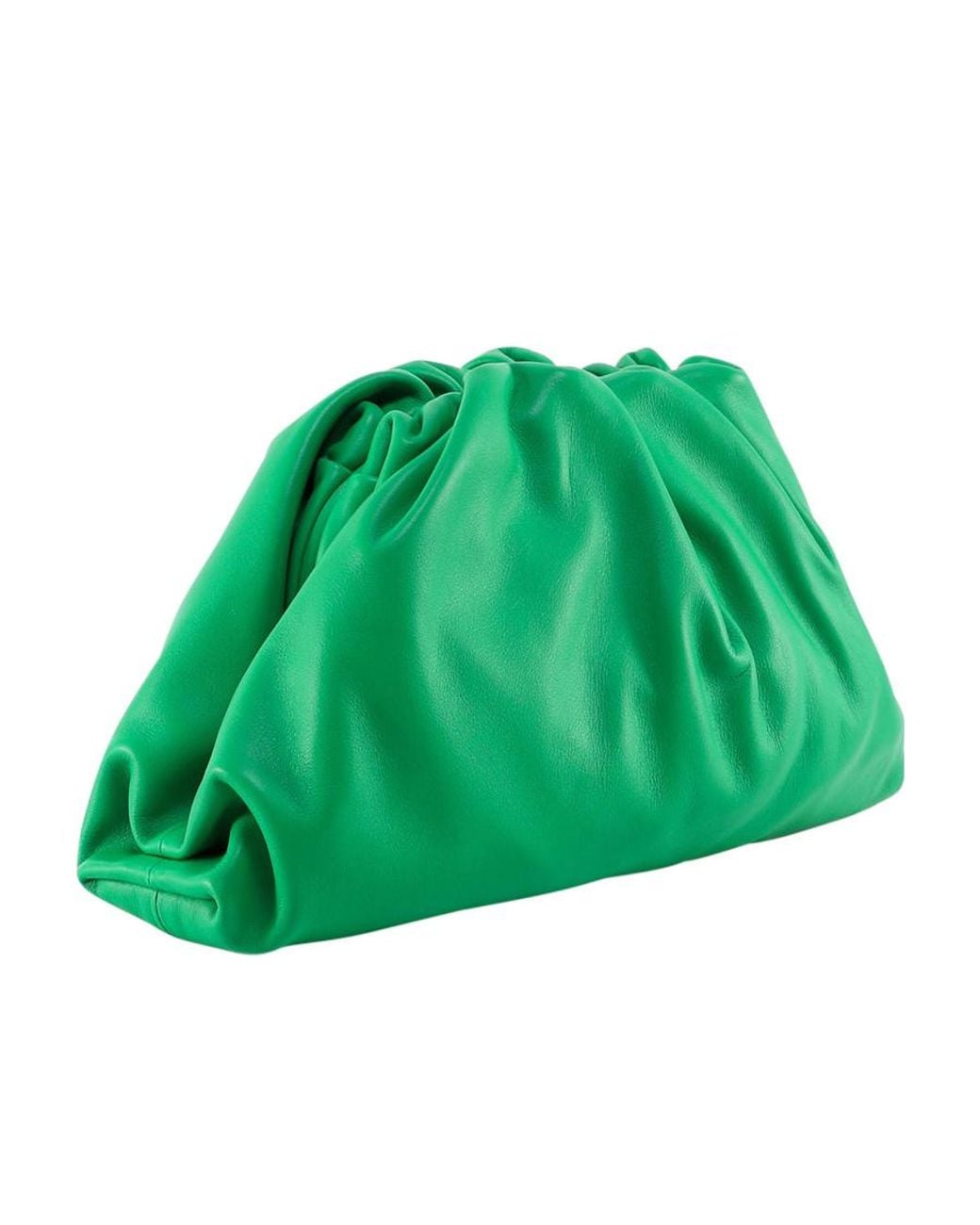 Bottega Veneta Green The Pouch Leather Clutch Bag