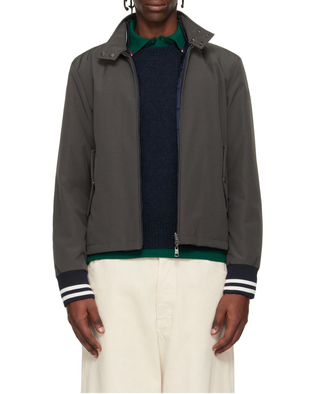 Moncler Gray Prieure Reversible Padded Bomber Jacket for men