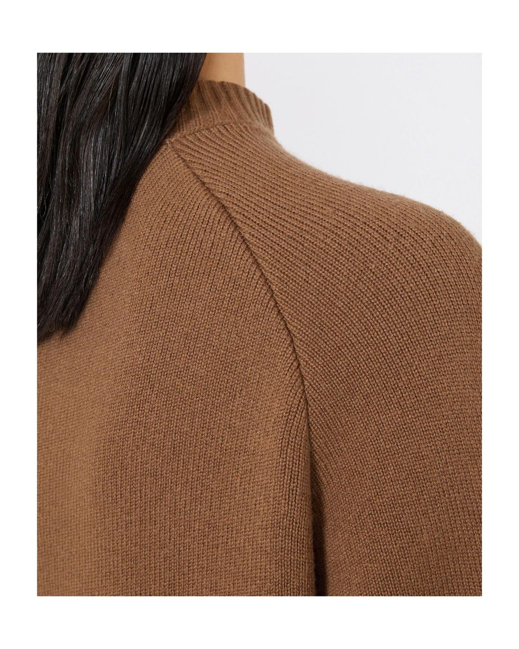 Max Mara Brown Crewneck Knit Long-Sleeve Dress