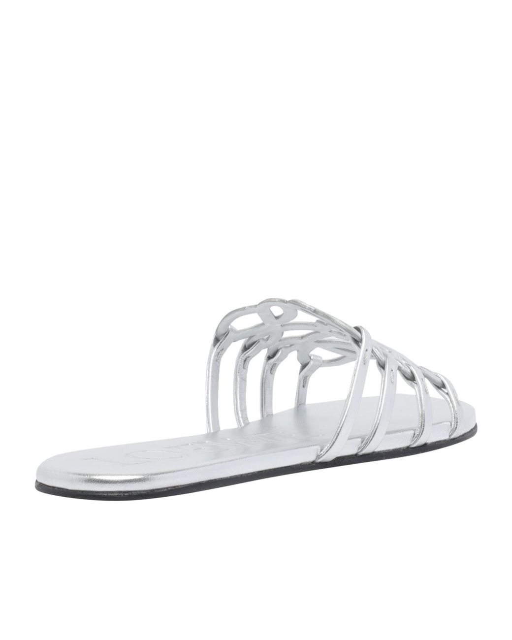 Loewe White Anagram Metallic Effect Slides