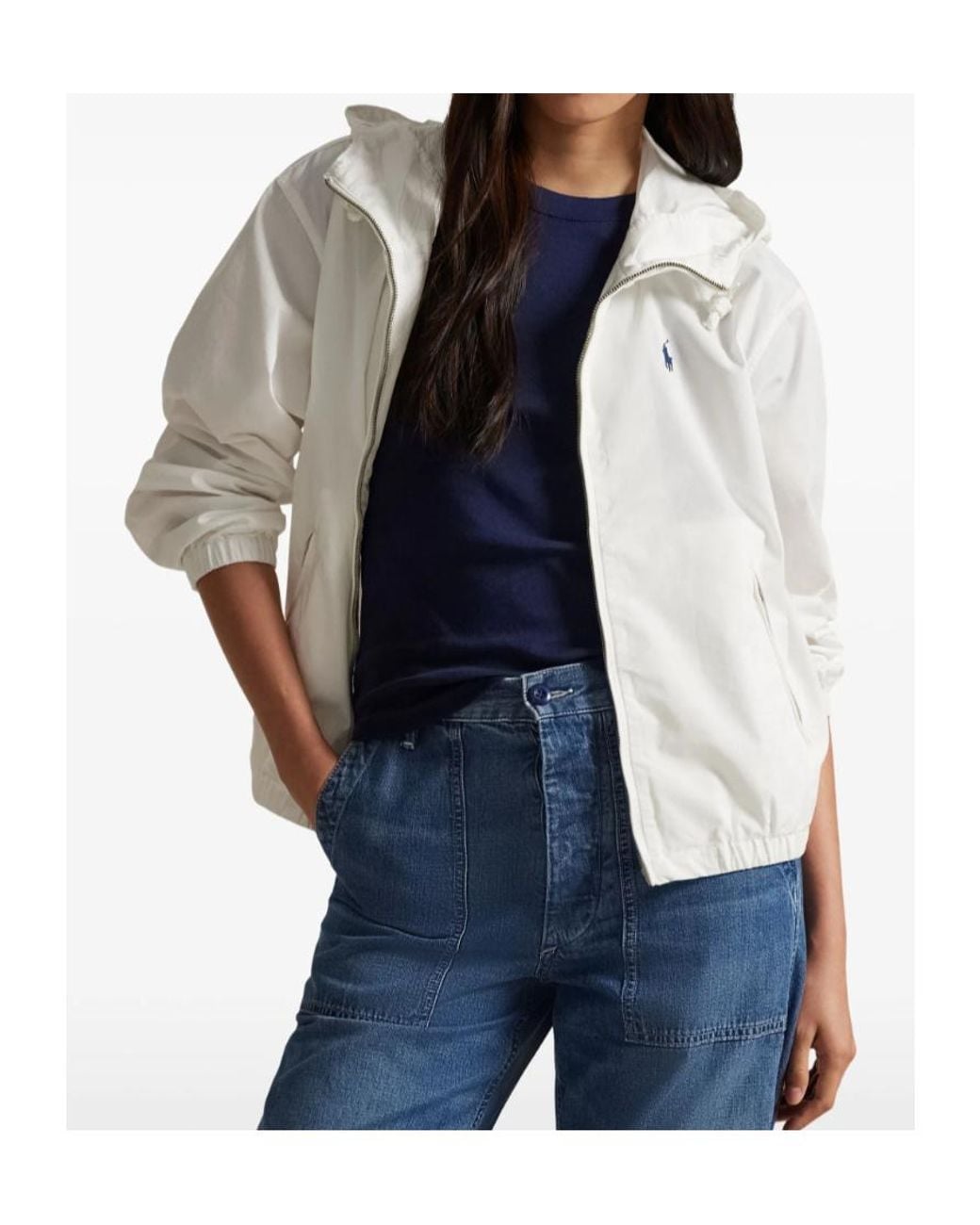 Polo Ralph Lauren White Hooded Zip Jacket