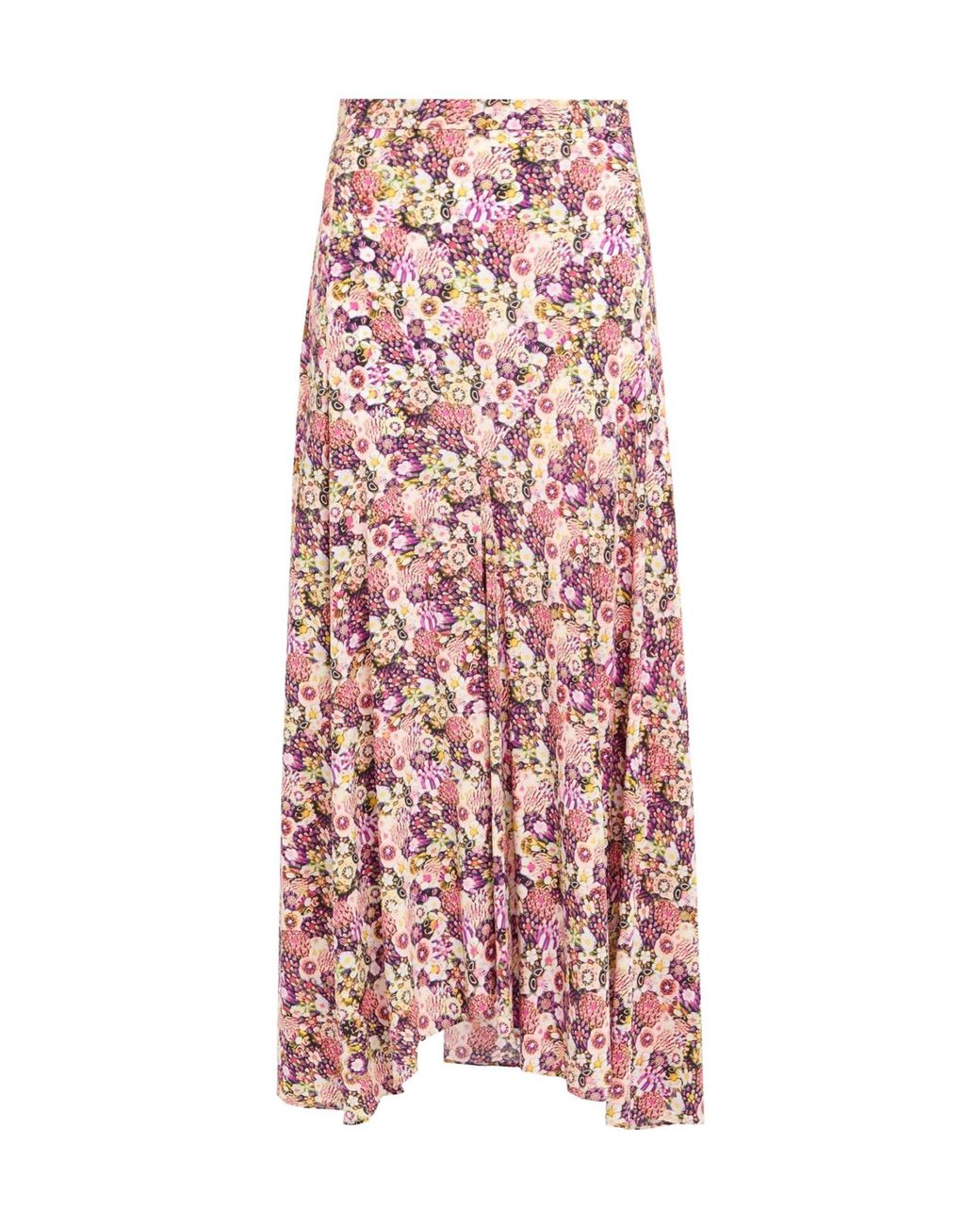 Isabel Marant Red Floral-Print Long Skirt