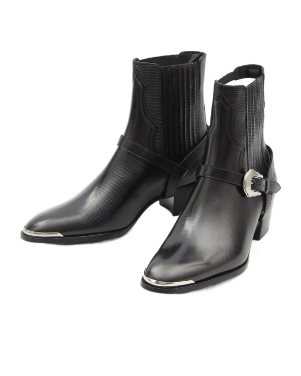 Céline Black Western Chelsea Isaac Boot With Harness And Metal Toe for men