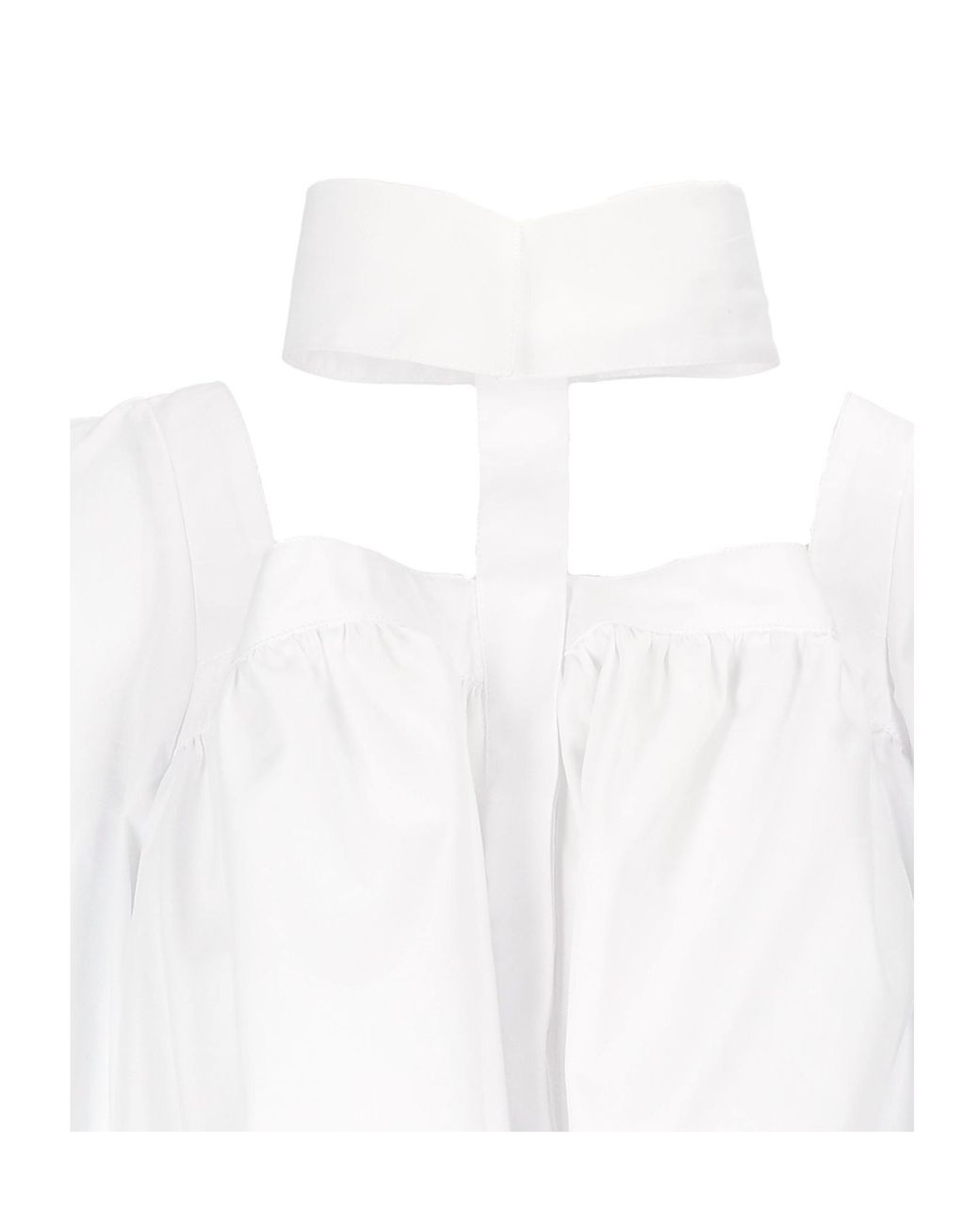 Elisabetta Franchi White Long-Sleeved Blouse