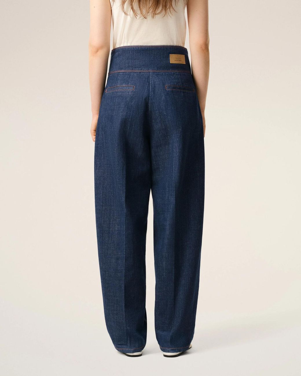 AMI Blue Ami Wrapped Belted Ballon Fit Jeans