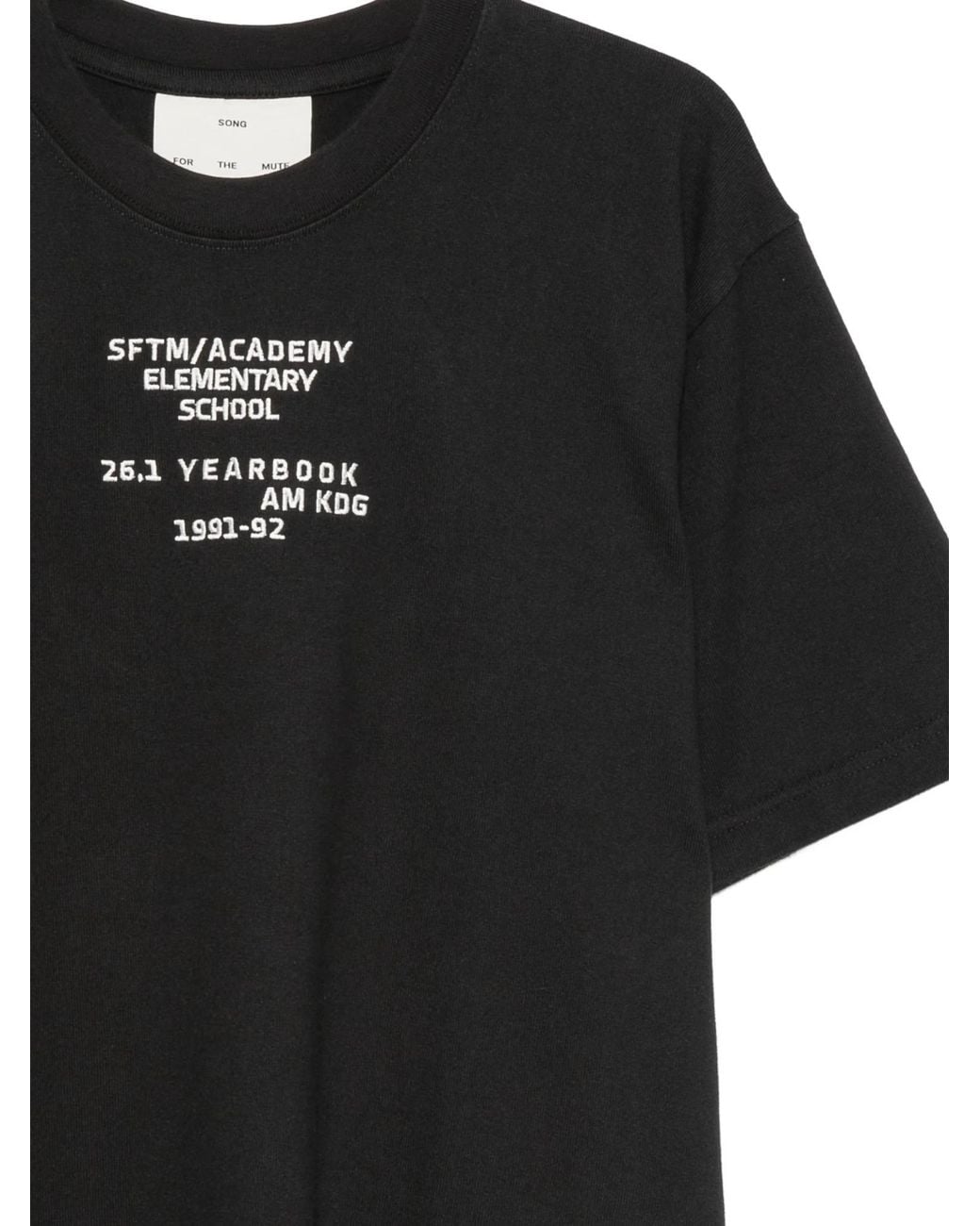 Song For The Mute Black Slogan-Print T-Shirt for men