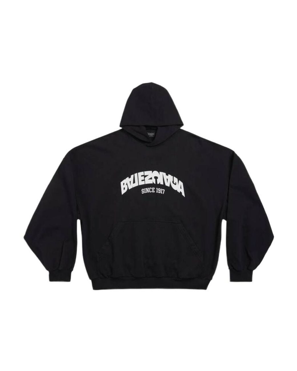 Balenciaga Blue Flip Logo Printed Hoodie for men