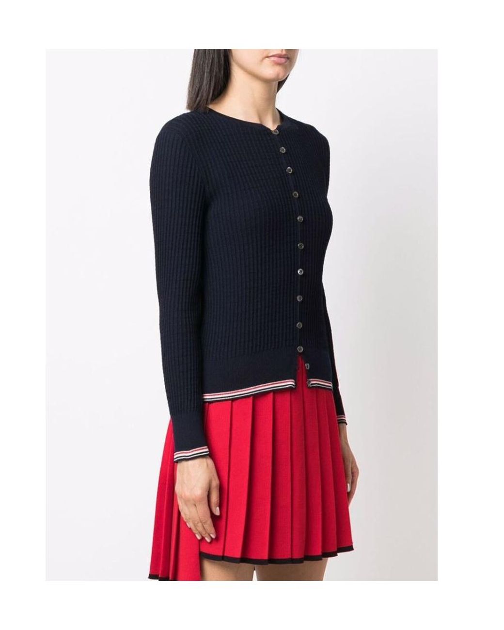 Thom Browne Blue Rwb-Stripe Cardigan