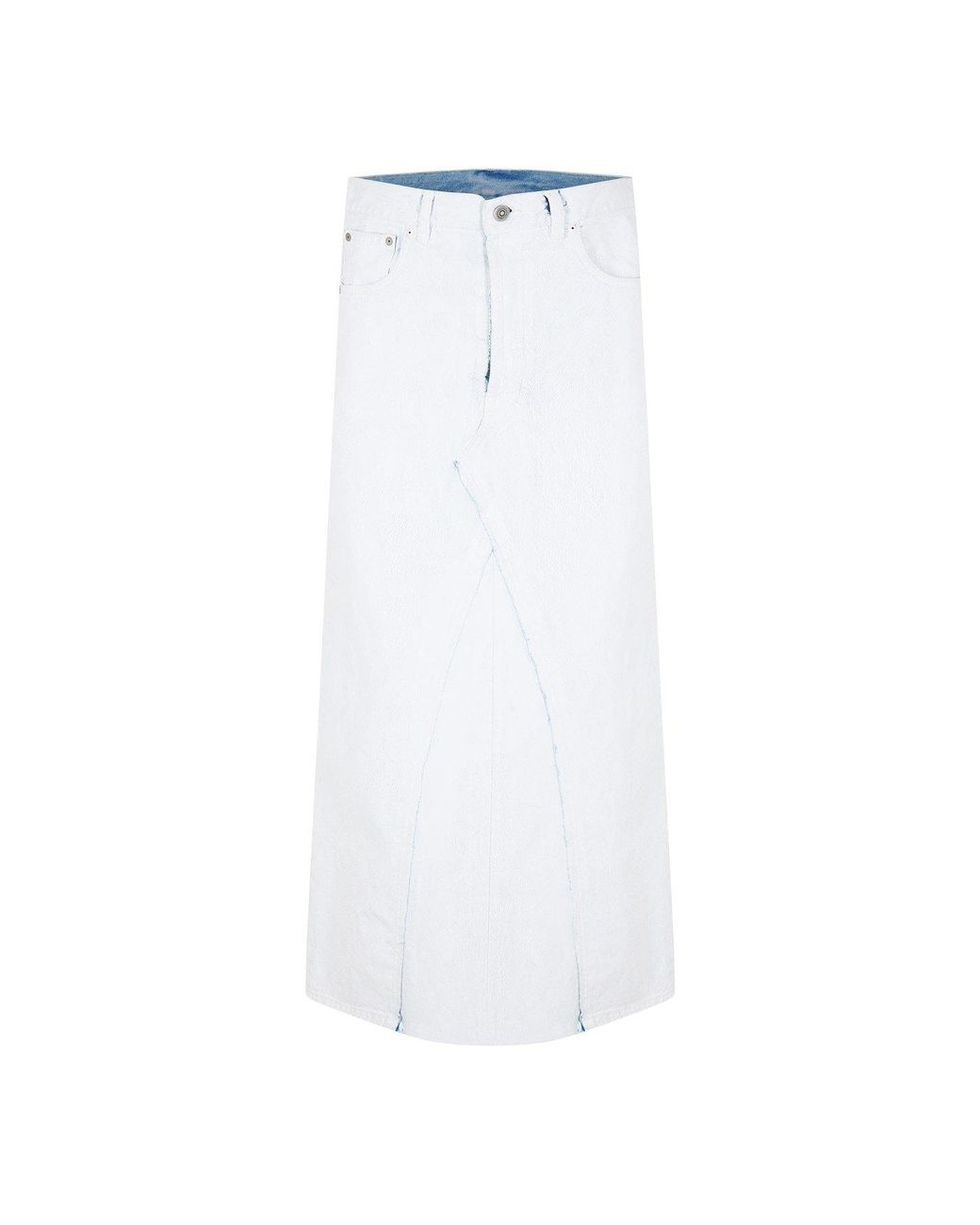 Maison Margiela White Painted Denim Skirt