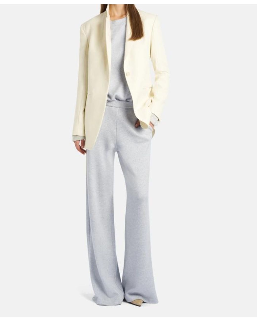 Dondup White Wide-Leg Viscose Trousers