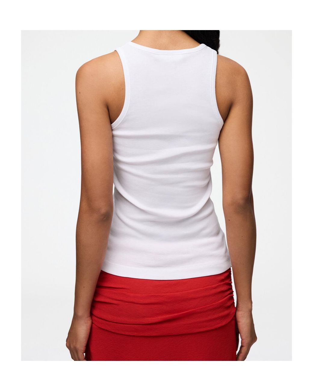 Ganni Red Cherries Graphic Ribbed Tank Top