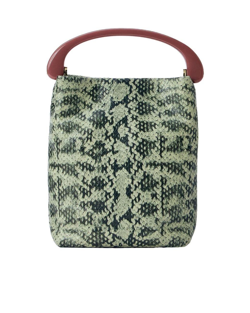 Dries Van Noten Green Embossed Leather Shoulder Bag