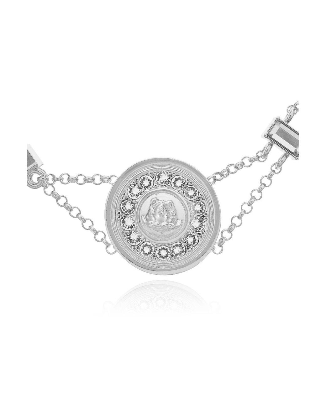 Versace White Bright Medusa Embellished Bracelet