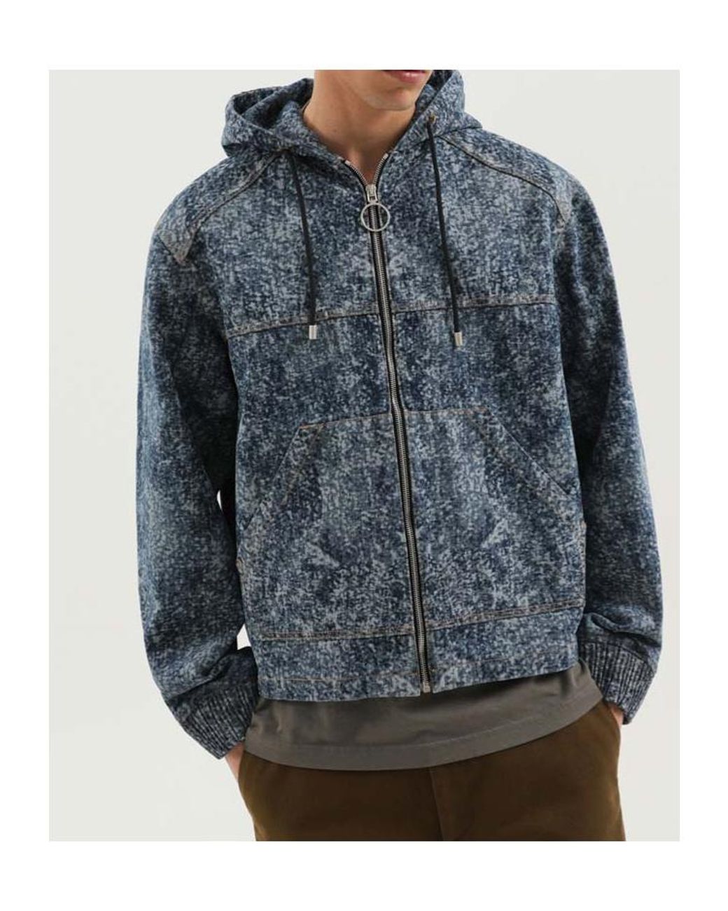 1989 STUDIO Blue Acid-Wash Denim Coat for men