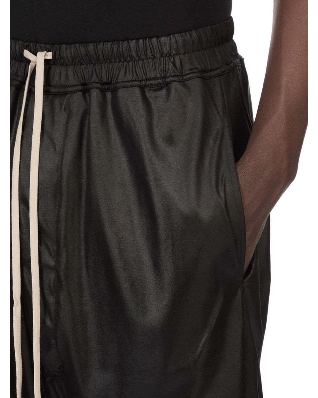 Rick Owens Black Elastic Waist Shorts for men