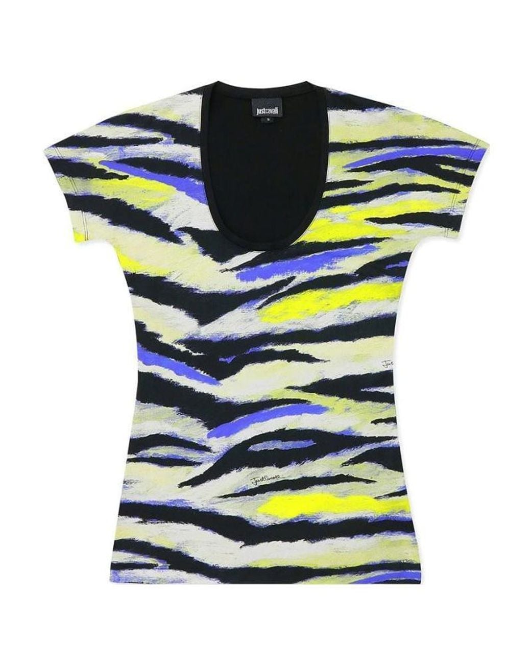 Just Cavalli Multicolor Printed Short-Sleeved T-Shirt